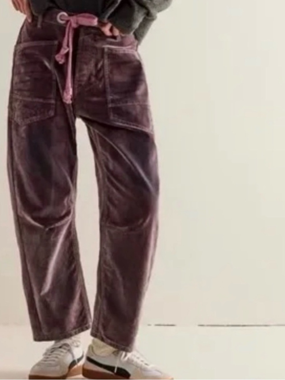 We The Free Moxie Flocked Pull On Barrel jeans